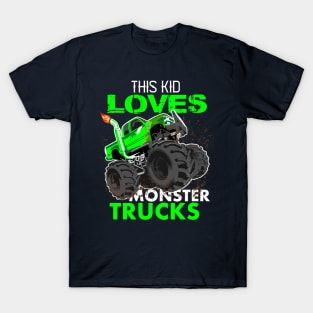 Youth Monster Trucks,this kid loves monster trucks, Boys car Boys and Girls Gift T-Shirt